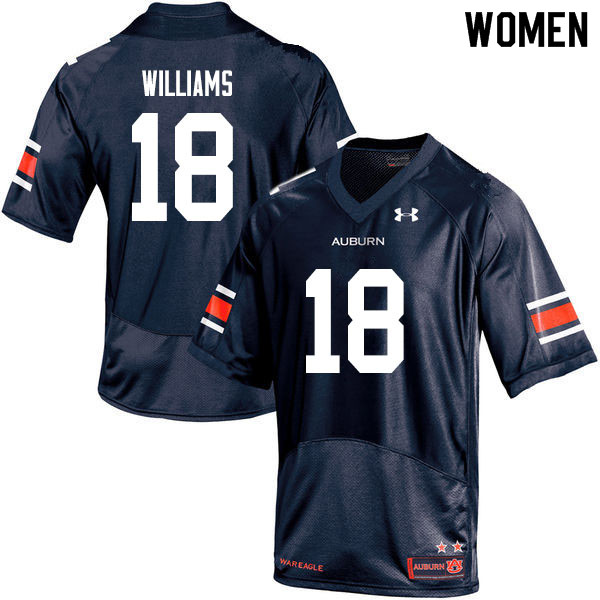 Women #18 Seth Williams Auburn Tigers College Football Jerseys Sale-Navy